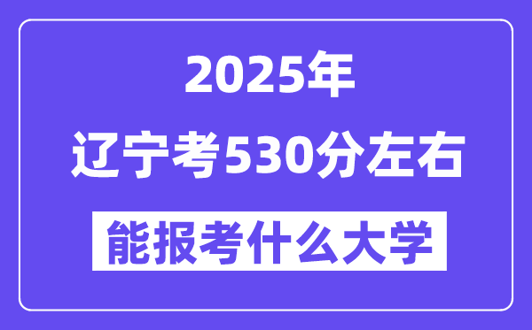 2025年遼寧考530分左右能報考上什么大學?附位次排名對照表