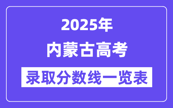 2025內(nèi)蒙古高考各批次錄取分數(shù)線一覽表(含一本,二本,專科)