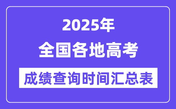 2025年全國(guó)各地高考成績(jī)查詢時(shí)間匯總表（完整版）