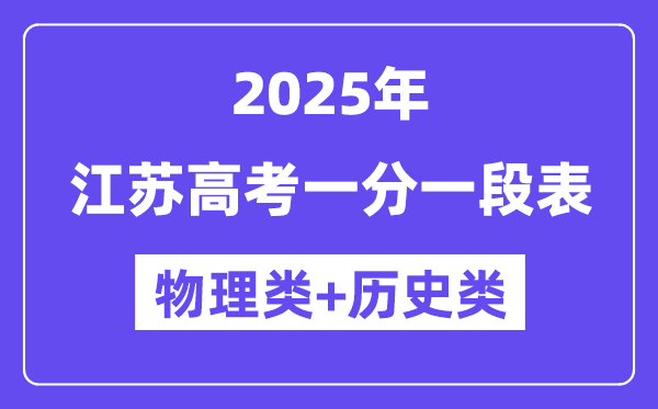 江蘇高考分數(shù)線2025年一分一段表(物理+歷史)