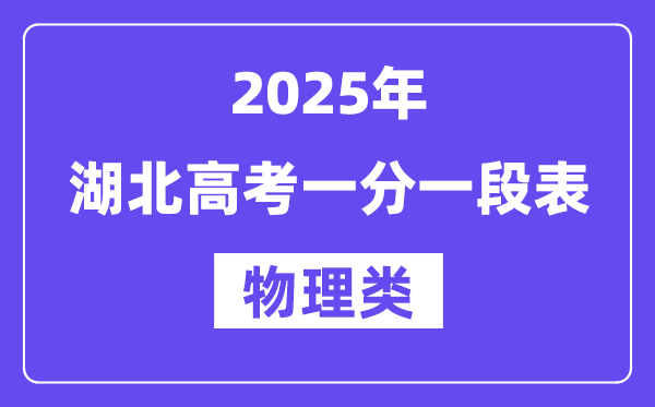 2025湖北高考一分一段表(物理類)位次排名查詢
