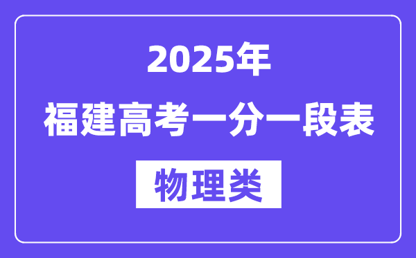 2025福建高考一分一段表(物理類(lèi))位次排名查詢(xún)