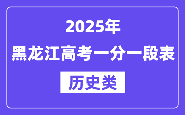 2025黑龍江高考一分一段表（歷史類(lèi)）位次排名查詢