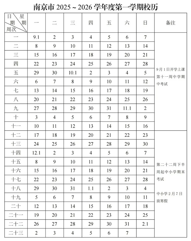2026年南京市中小學寒假放假時間表,2月7日開始放寒假